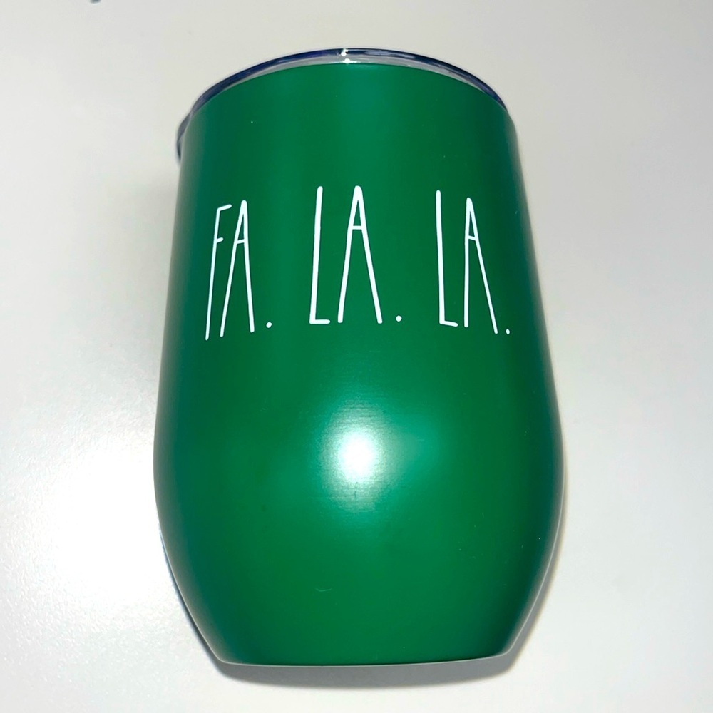 Rae Dunn green mini chill holiday cup Fa La La